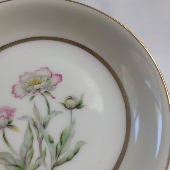 FOUR Mikado Harmony Fruit Bowls Cream Rim Pink Floral Center - Picture 4 of 14